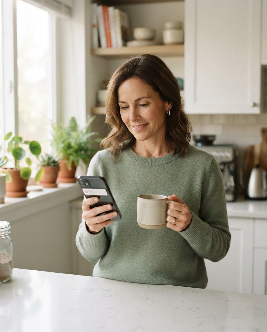 Daughter receiving the Wellwrist alert on her phone